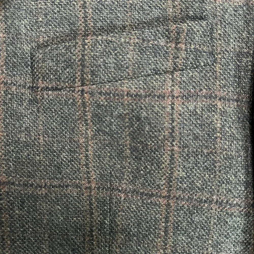 JOS A BANK Brr Comfort 46 XLong Wool Tweed Plaid Sport Coat Jacket Elbow Patches